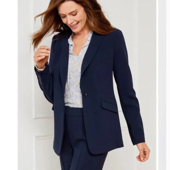 Eddie Bauer Classic Black Single Button Lined Wool Blend Blazer Size 4 NWT - Picture 10 of 10